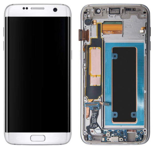 Pantalla Completa Original Servicepack Para Samsung S7 Edge G935 Con Marco Blanca