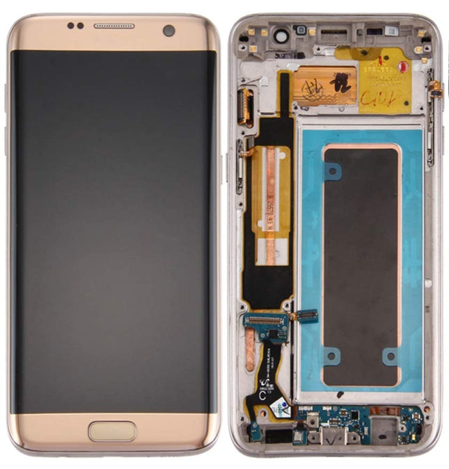 Pantalla Completa Original Servicepack Para Samsung S7 Edge G935 Con Marco Oro