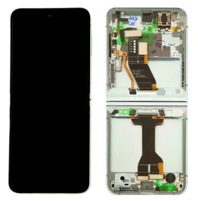 Pantalla Completa Original Servicepack Para Samsung Galaxy Z Flip 5 5G (Sm-F731B) Con Marco Verde
