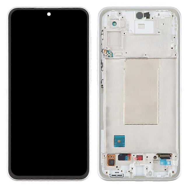 Pantalla Completa Original Servicepack Para Samsung A36 5G / A366 Con Marco Plata