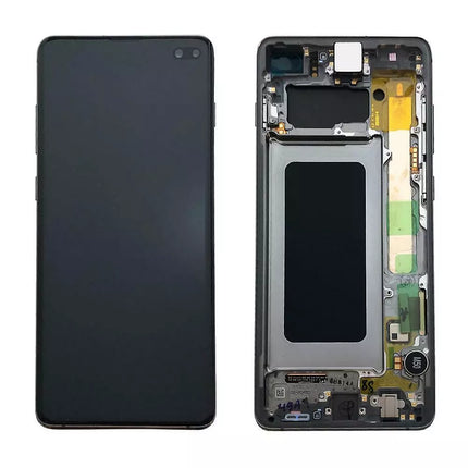 Pantalla Completa Original Servicepack Para Samsung S10 Plus G975 Con Marco Negra
