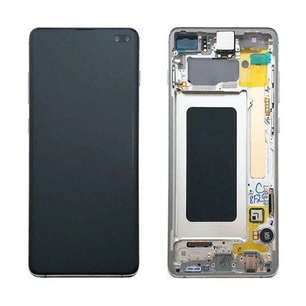 Pantalla Completa Original Servicepack Para Samsung S10 Plus G975 Con Marco Plata
