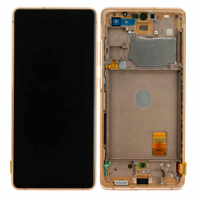 Pantalla Completa Original Servicepack Para Samsung S20 Fe G780 G781 Con Marco Naranja