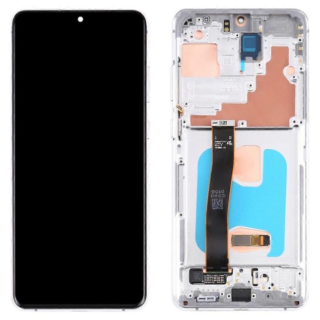 Pantalla Completa Original Servicepack Para Samsung S20 Ultra G988 Con Marco Blanca