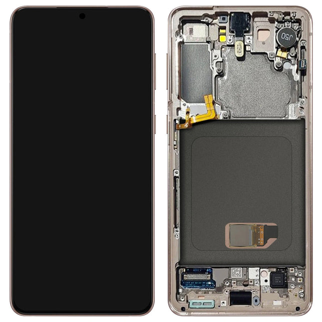 Pantalla Completa Original Servicepack Para Samsung S21 G991 Con Marco Morado