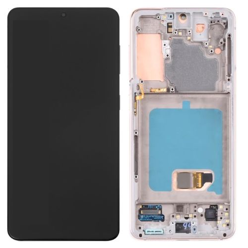 Pantalla Completa Original Servicepack Para Samsung S21 G991 Con Marco Rosa