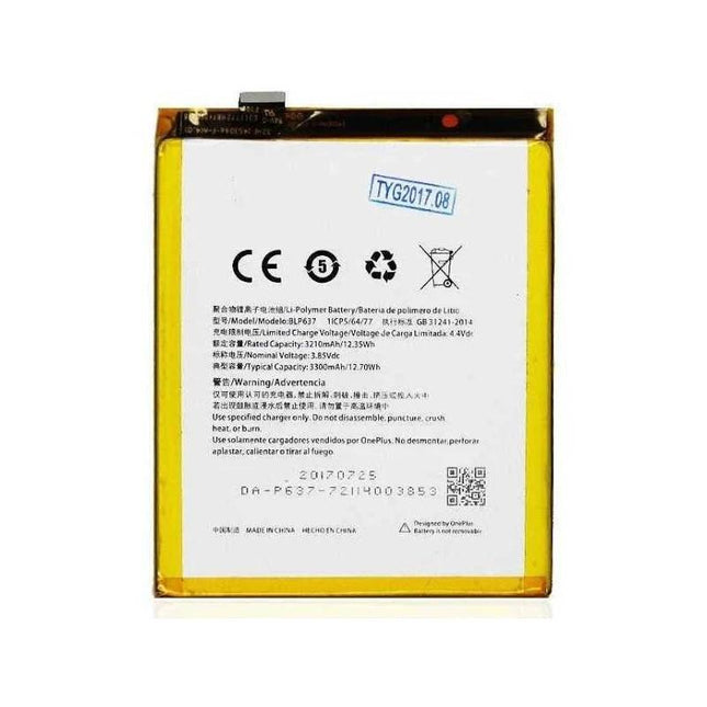 适用于 OnePlus 5 / OnePlus 5 / 1+5 / OnePlus 5T / 1+5T 的电池 3210Mah -Blp637