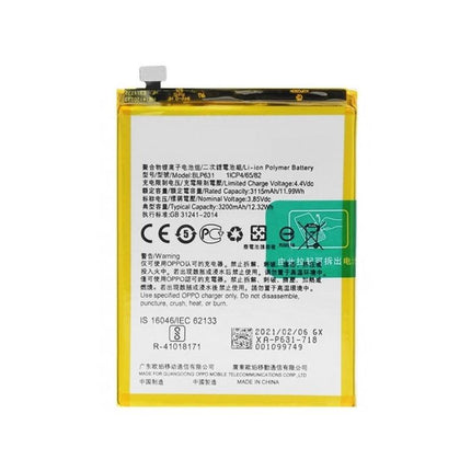 Bateria BLP631 Para Oppo A73 4G/Oppo F5