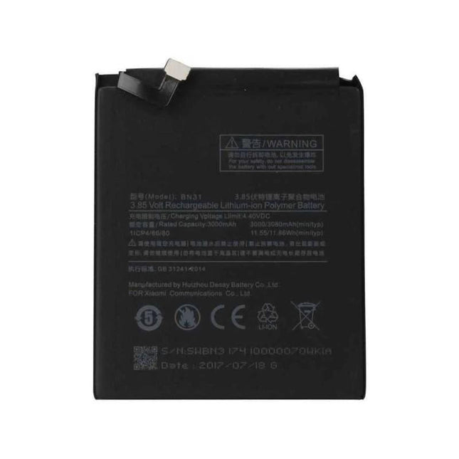 电池适用于红米 S2 /小米 A1/ 5X/ 红米 Note 5A/ 红米 5A PRIME -Bn31