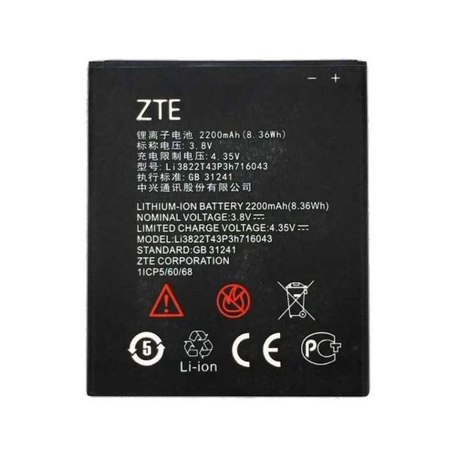 适用于中兴 Blade L7 2200Mah 的电池 -Li3822T43P3H716043
