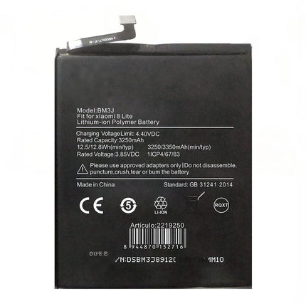 Bateria para Mi 8 Lite 3350mAh Bm3J