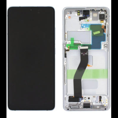 Pantalla Completa Original Servicepack Para Samsung S21 Ultra G998 Con Marco Blanco