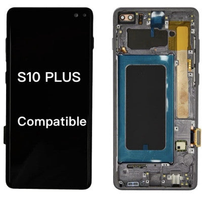 Pantalla Completa Para Samsung S10 PLUS / G975 Con Marco Negro Sin Huella