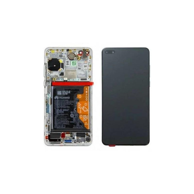 Pantalla Completa Original Servicepack Para Huawei P40 Con Marco Blanca