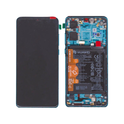 Pantalla Completa Original Servicepack Para Huawei P30 Con Marco Azul