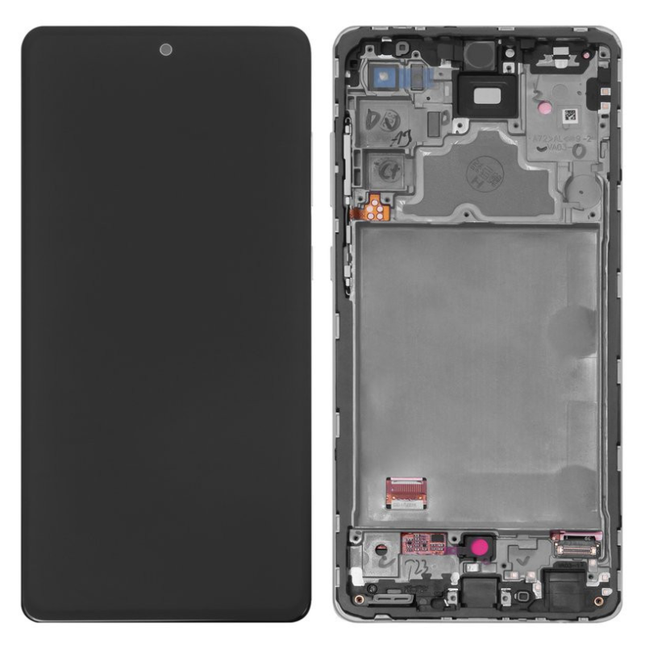 Pantalla Completa Original Servicepack Para Samsung A72 / A725/726 /A72 4G/5G 2021 Con Marco Plata