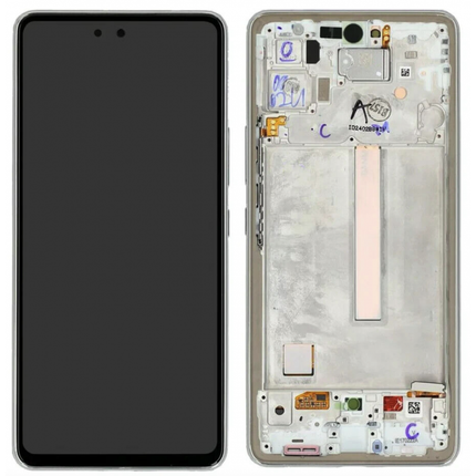 Pacote de serviço de tela cheia original para Samsung A536 / A53 5G com moldura dourada