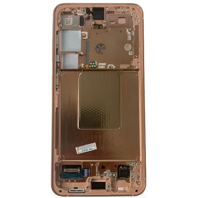 Service Pack de tela cheia original para Samsung Galaxy S24 (SM-S921B) com moldura em ouro rosa