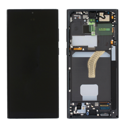 Tela Cheia para S22 Ultra / S908 com Moldura Preta sem Impressão Digital