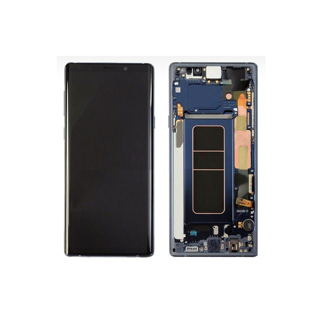 Pantalla Completa Original Servicepack Para Samsung Note 9 N960 Con Marco Azul