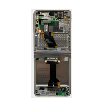 适用于三星 Galaxy Z Flip 5 5G (Sm-F731B) 的原装全屏服务包（奶油色边框）