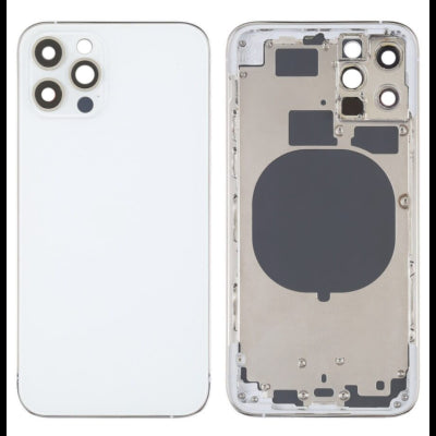 适用于 iPhone 12 Pro Max 的带后盖的底盘，白色